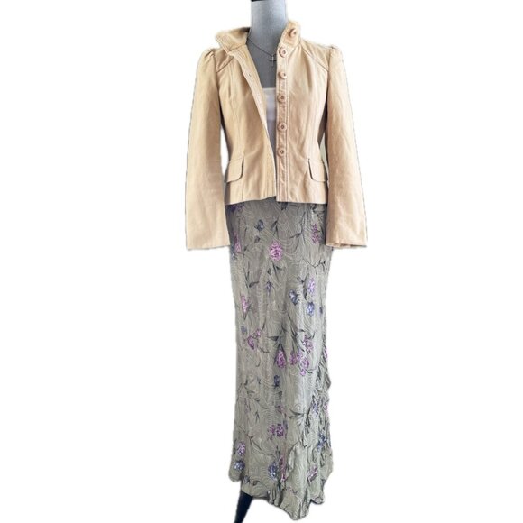 Vertical club Butter Yellow y2k Jacket Large Buttons Size Medium - Picture 2 of 9